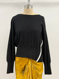 Sarah Pacini Sweater with Side Zipper in Black