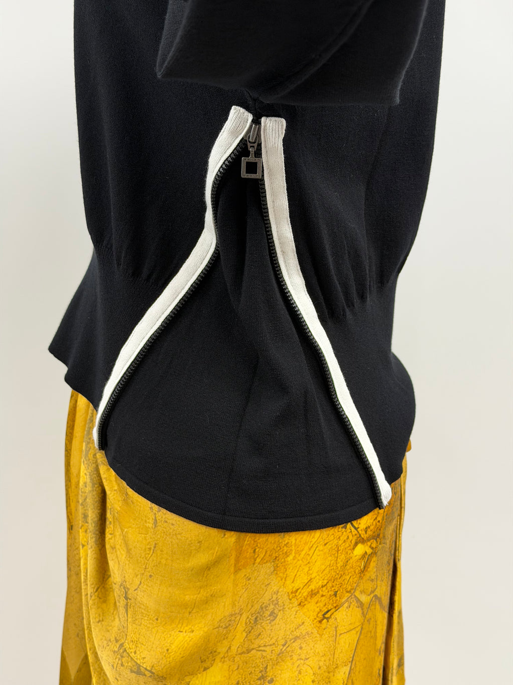 Sarah Pacini Sweater with Side Zipper in Black