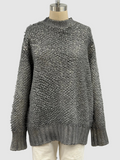 Avant Toi Hand-Painted Round Neck Furry Stitch Pullover With Lamination