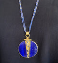 Lapis Lazuli Sapphires 22k Gold with Diamonds Necklace