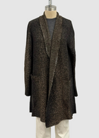 Avant Toi Hand-Painted Leopard Shawled Cardigan in Yak