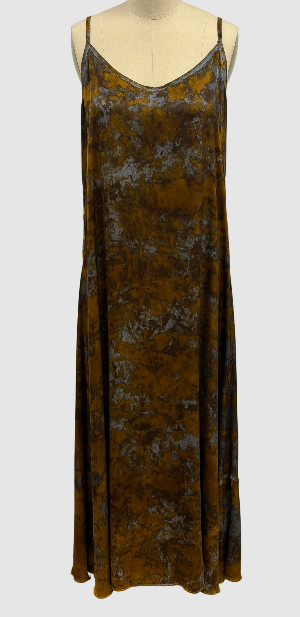 Avant Toi Abito Lungo Spallina Sottile Camouflage Dress in Cantharellus