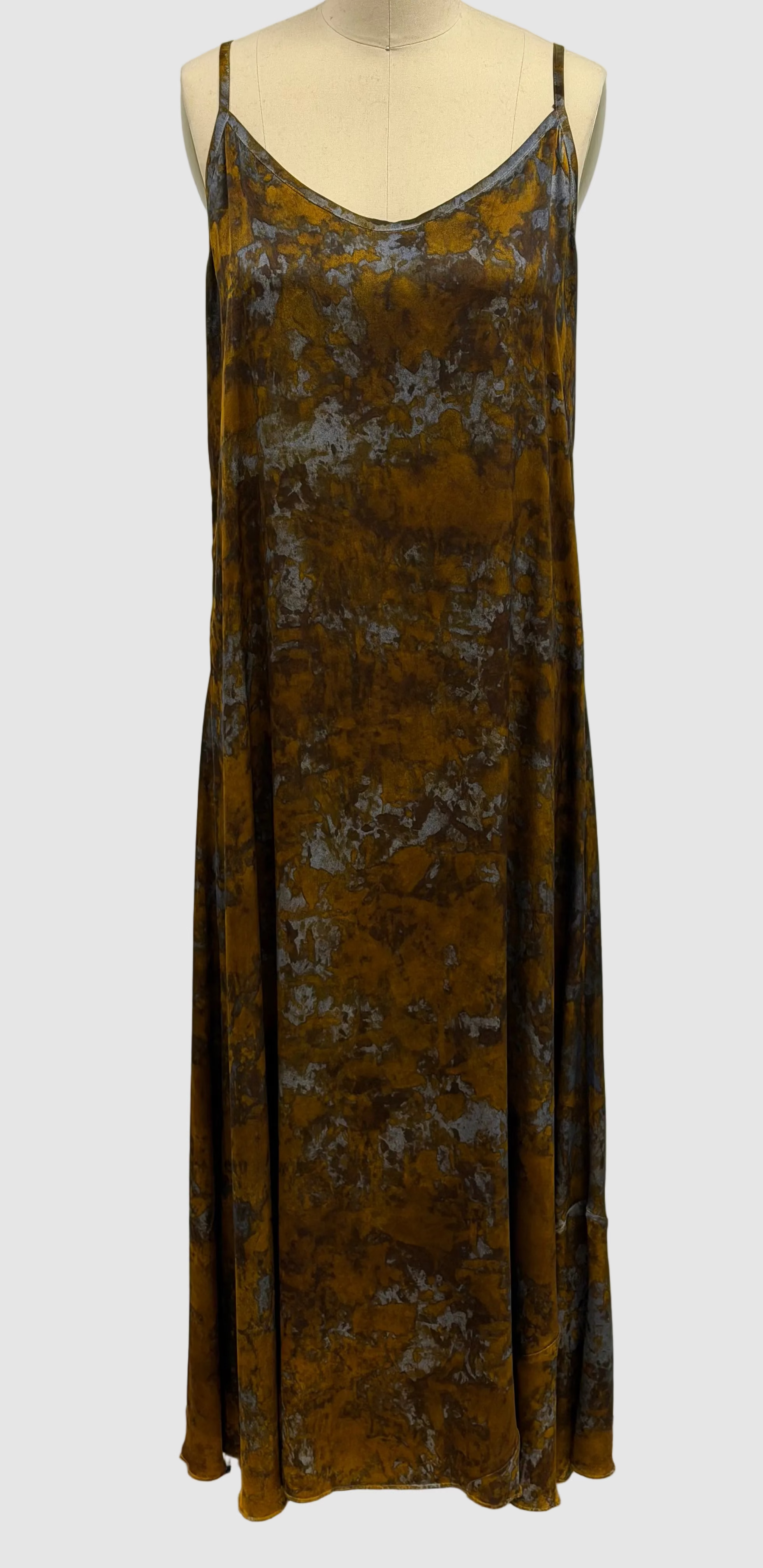 Avant Toi Abito Lungo Spallina Sottile Camouflage Dress in Cantharellus