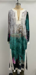 Printed Artworks Mosiac Kaftan in Green