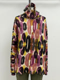 Printed Artwork Alex Sweater in Purple