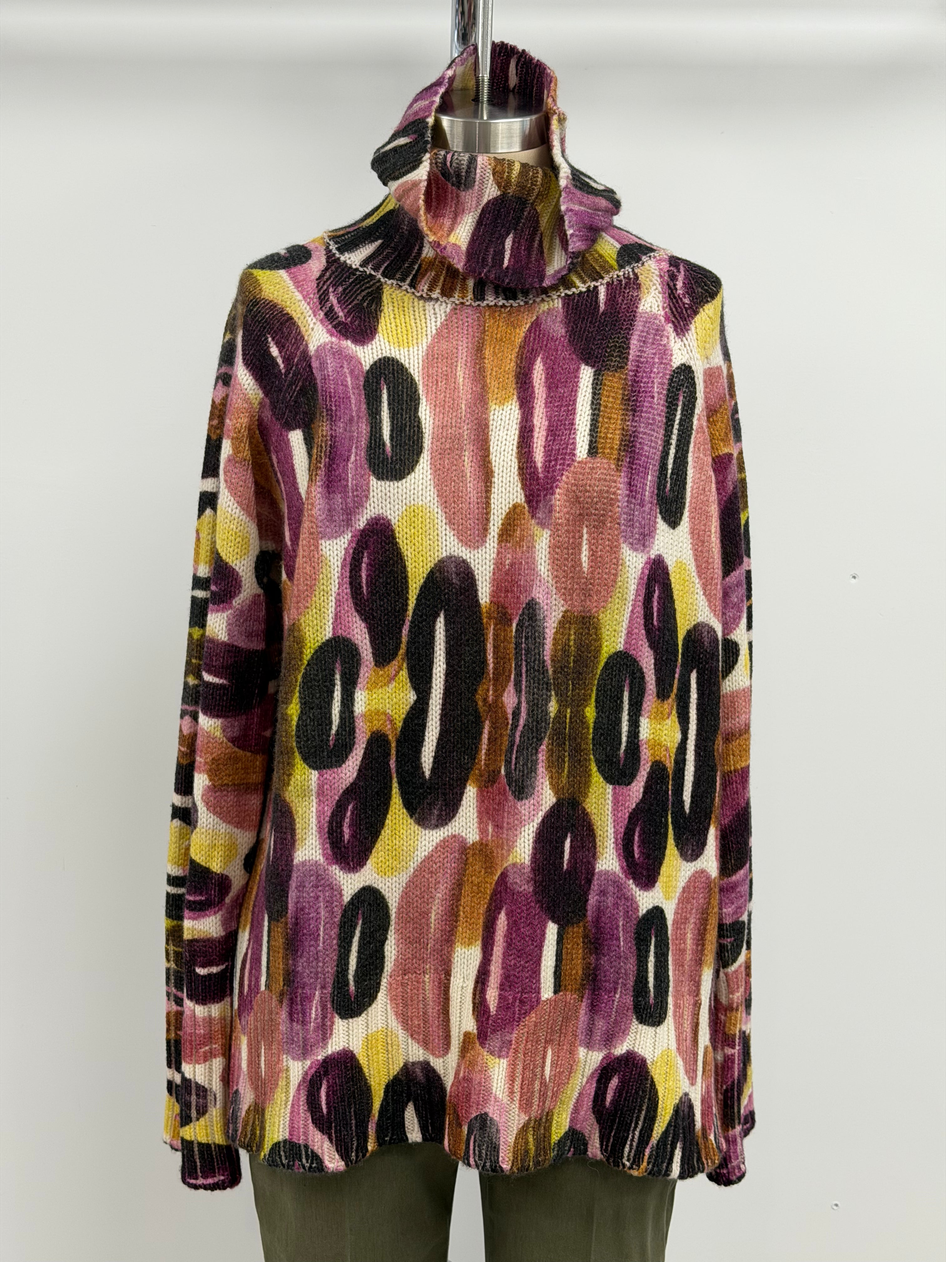 Printed Artwork Alex Sweater in Purple