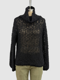 Sarah Pacini Open Knit Sweater in Black