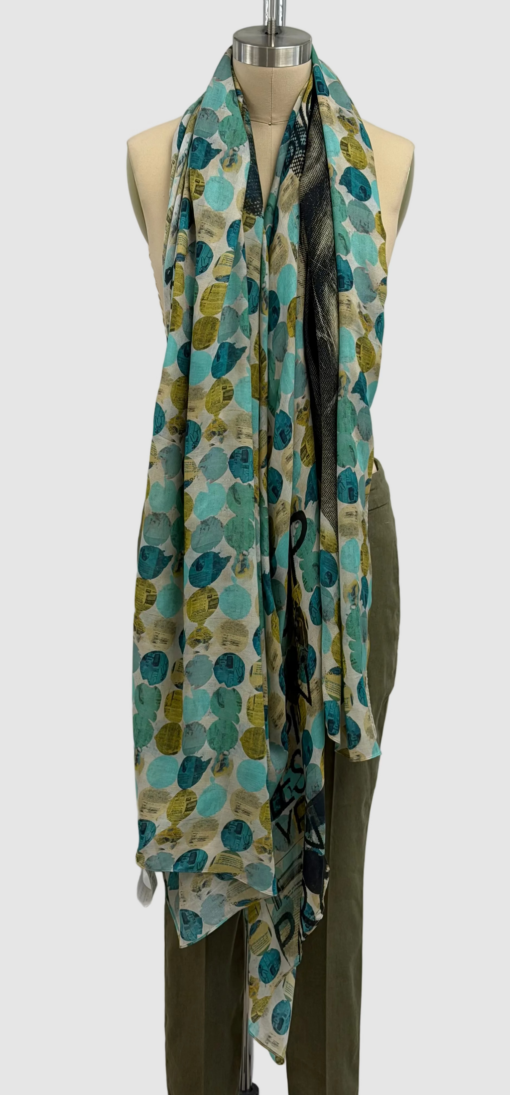 Printed Artworks Brigitte Bardot Scarf in Blue/Green
