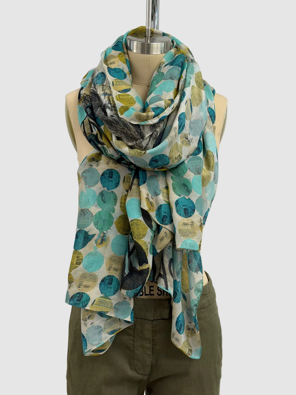 Printed Artworks Brigitte Bardot Scarf in Blue/Green