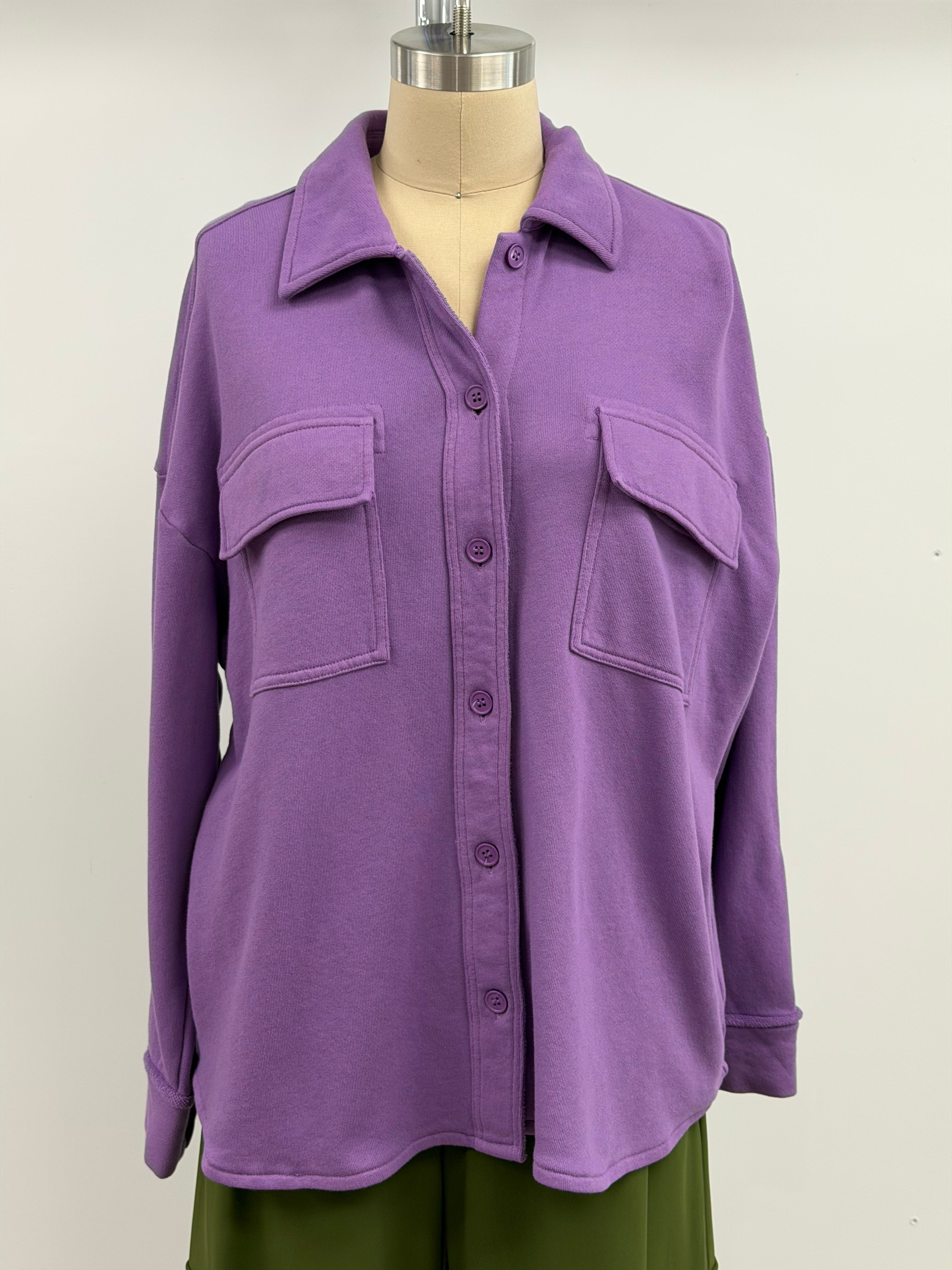 Repeat Button Down Shirt in Purple