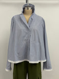 Vitamin Ballerina Jacket in Navy and White