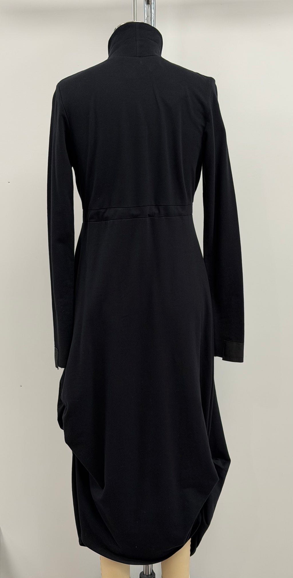kimschalk Empire Waist Shirred Dress in Black