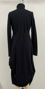 kimschalk Empire Waist Shirred Dress in Black