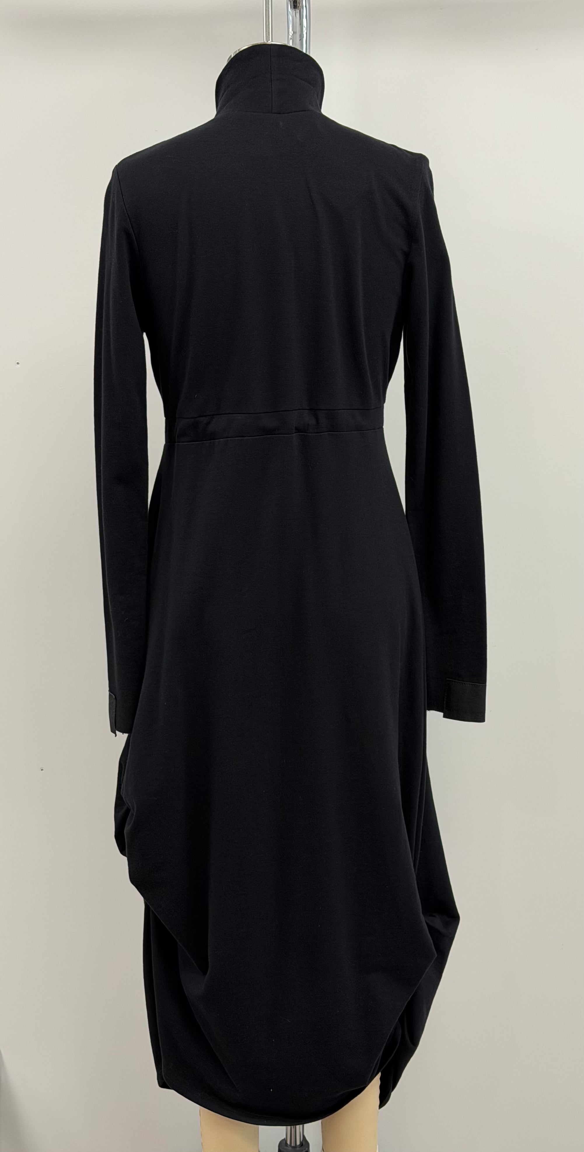 kimschalk Empire Waist Shirred Dress in Black