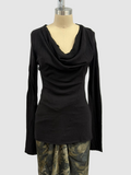 Masnada Cotton Long Sleeve Tee Shirt In Black