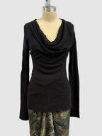 Masnada Cotton Long Sleeve Tee Shirt In Black