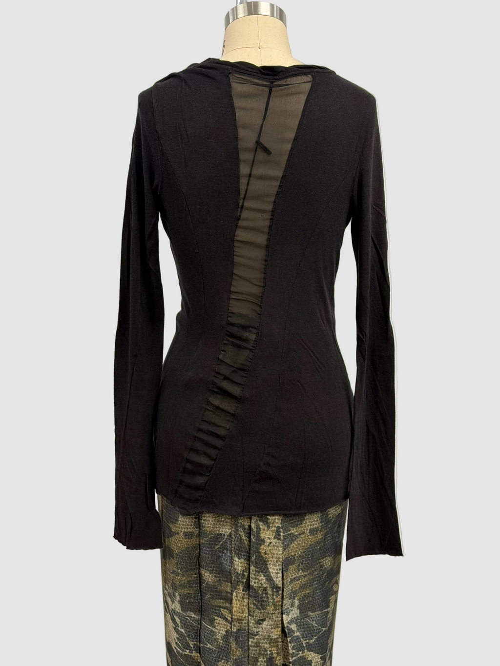 Masnada Cotton Long Sleeve Tee Shirt In Black