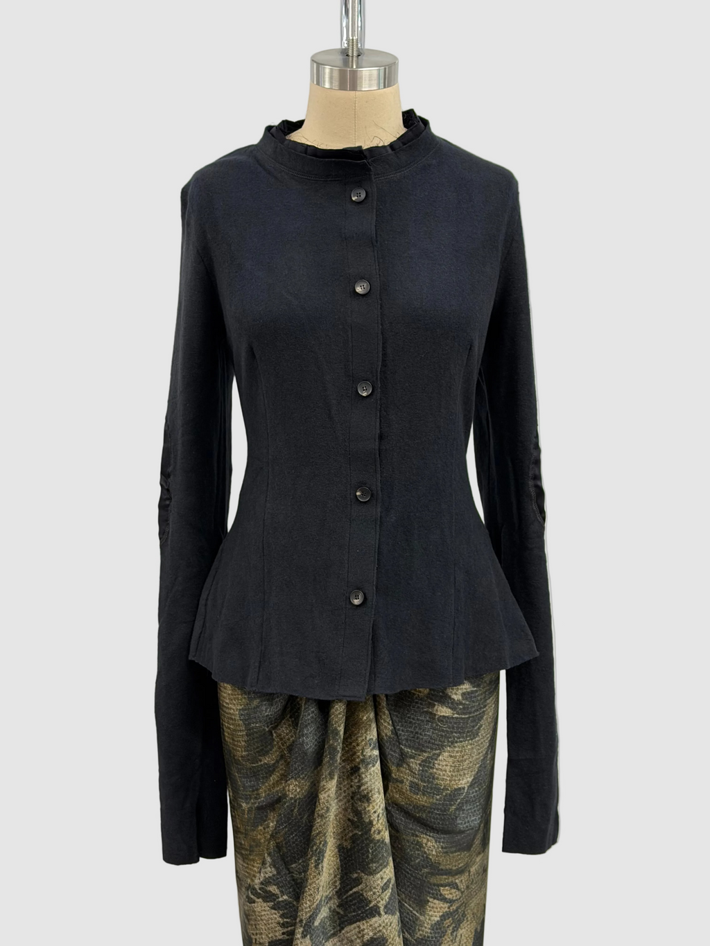 Masnada Cotton Button Down Jacket In Black