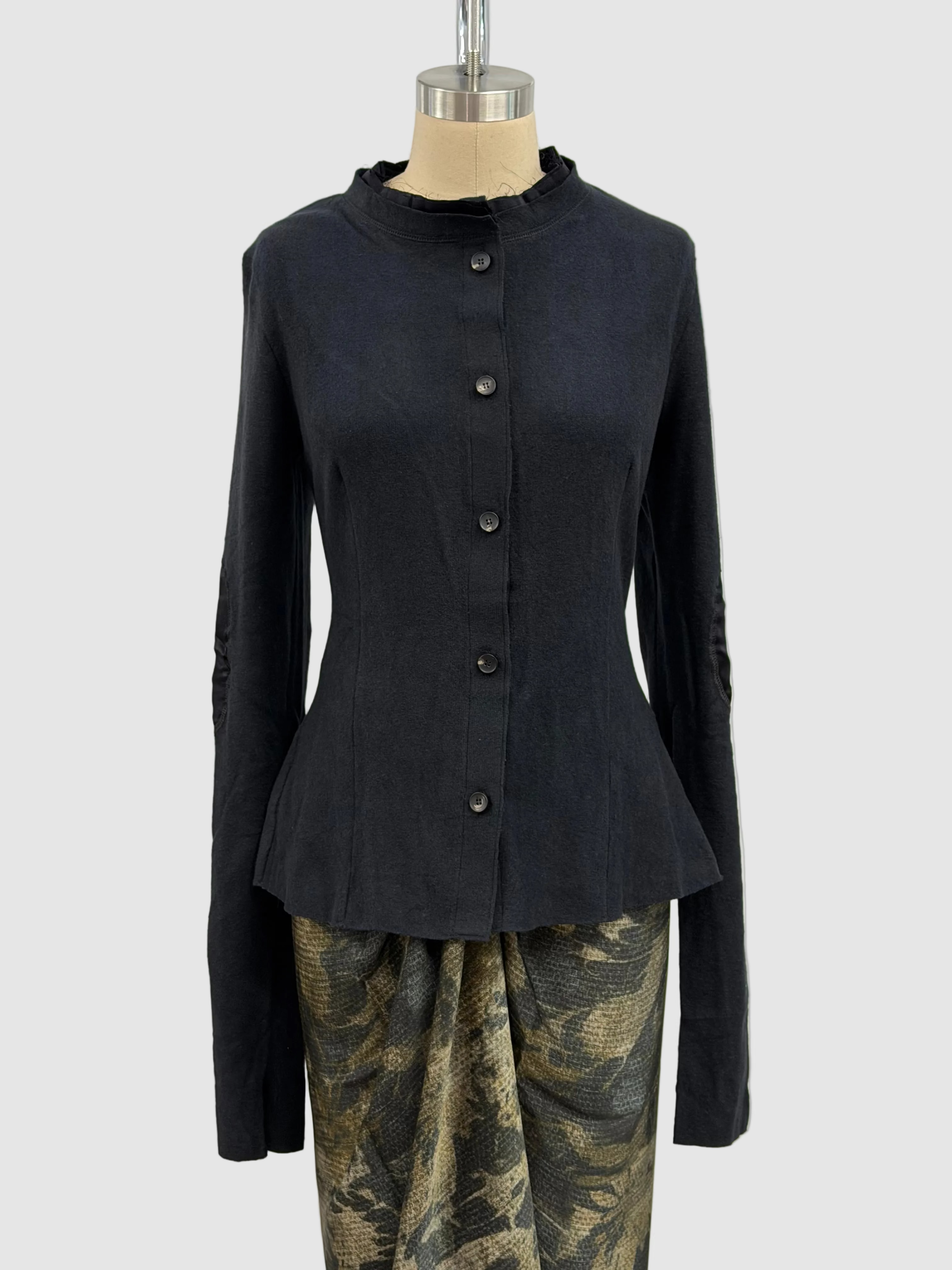 Masnada Cotton Button Down Jacket In Black