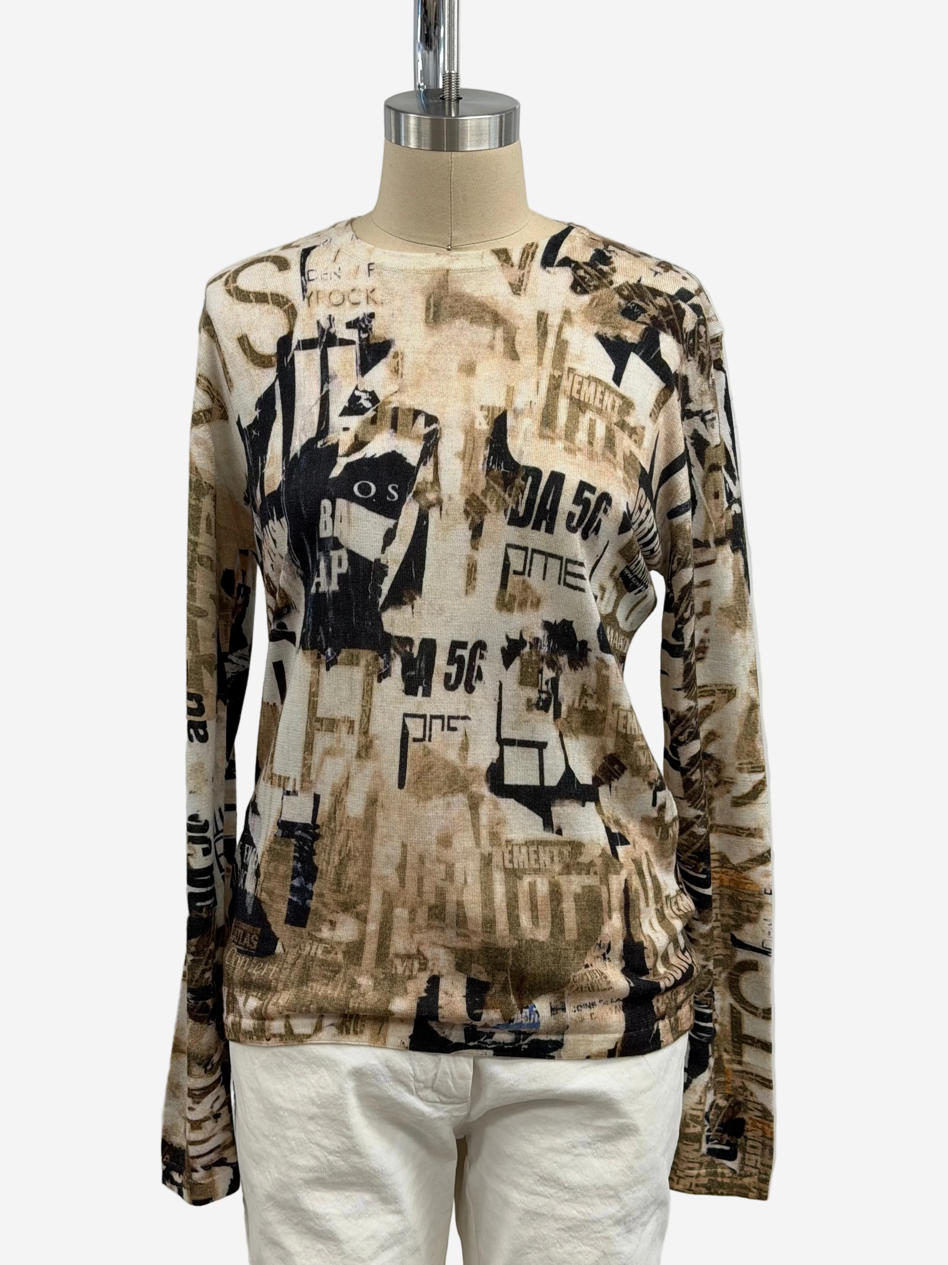 Printed Artworks Long Sleeve Tee in Graffiti Green