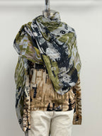 Printed Artworks Scarf in Graffiti Green