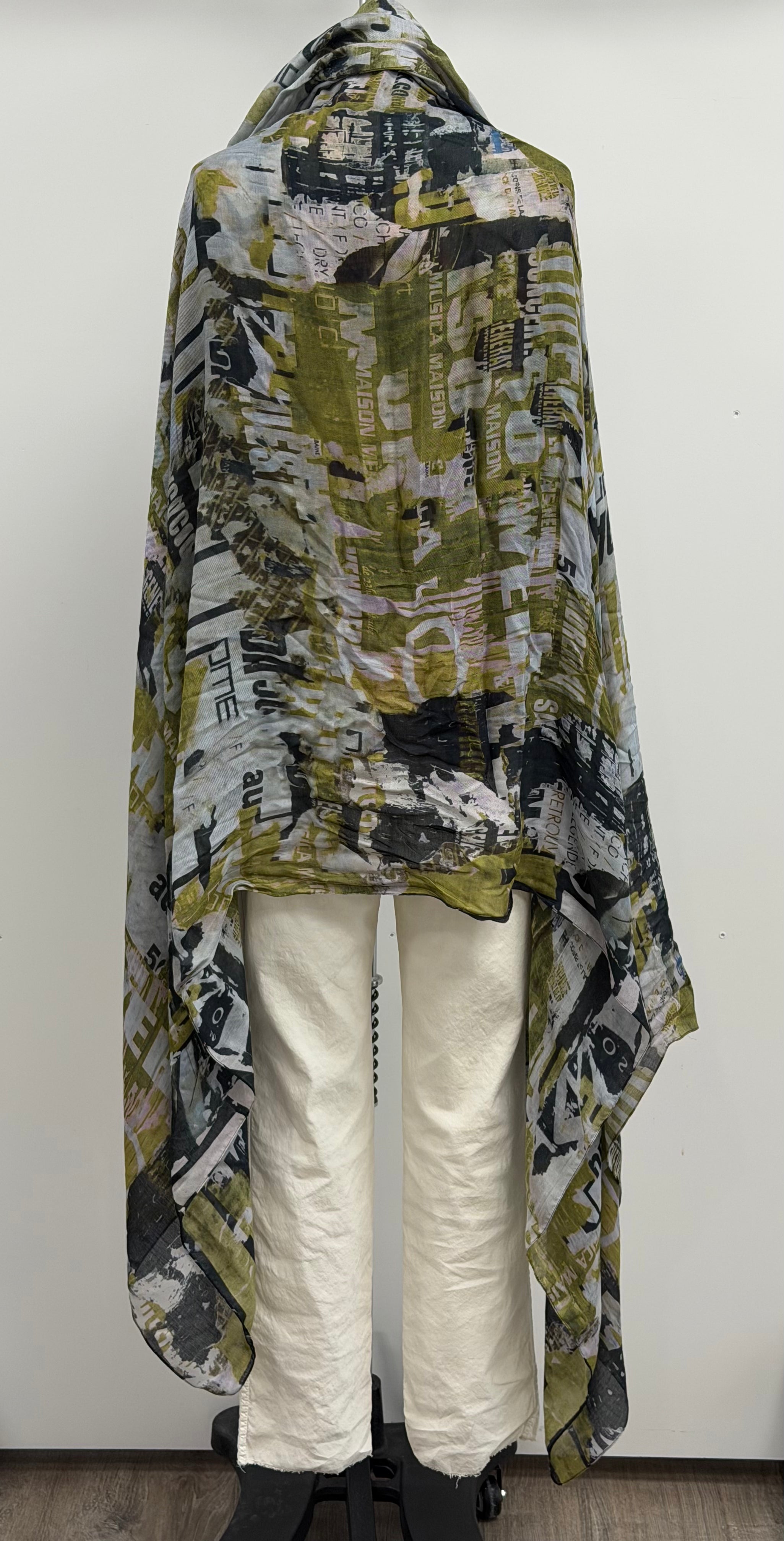 Printed Artworks Scarf in Graffiti Green
