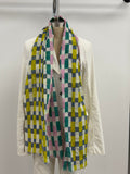 Epice Checkered Scarf in Pink Green Multi