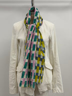 Epice Checkered Scarf in Pink Green Multi