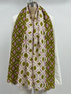 Epice Henna Small Motif Scarf in Pink, Olive, and Cream