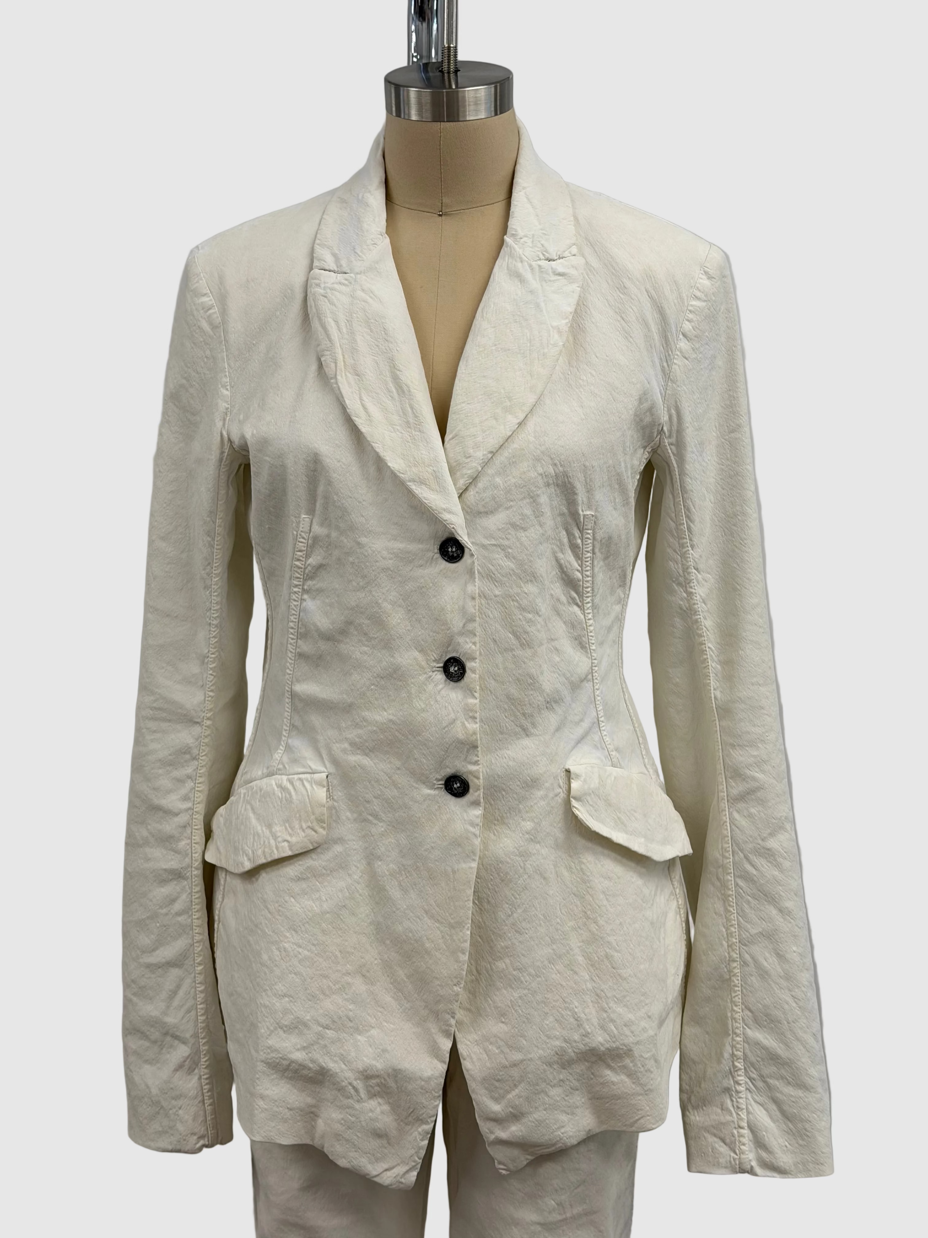 Masnada Linen Blend Jacket in Chalk
