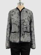 Avant Toi Filcoup Jacquard Round Neck Jacket With Lamination in Husky