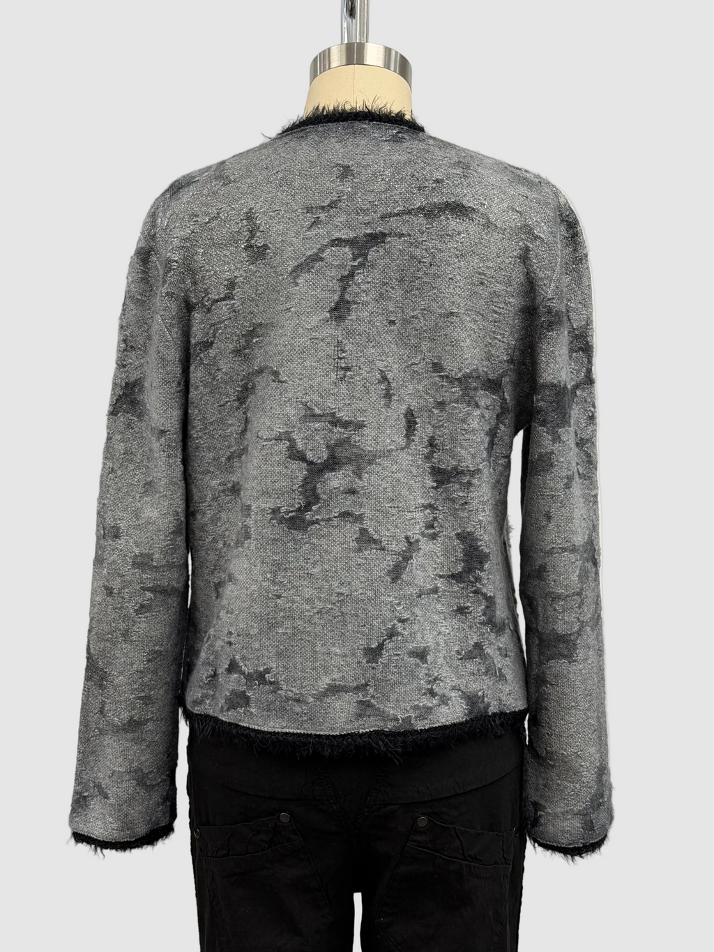 Avant Toi Filcoup Jacquard Round Neck Jacket With Lamination in Husky