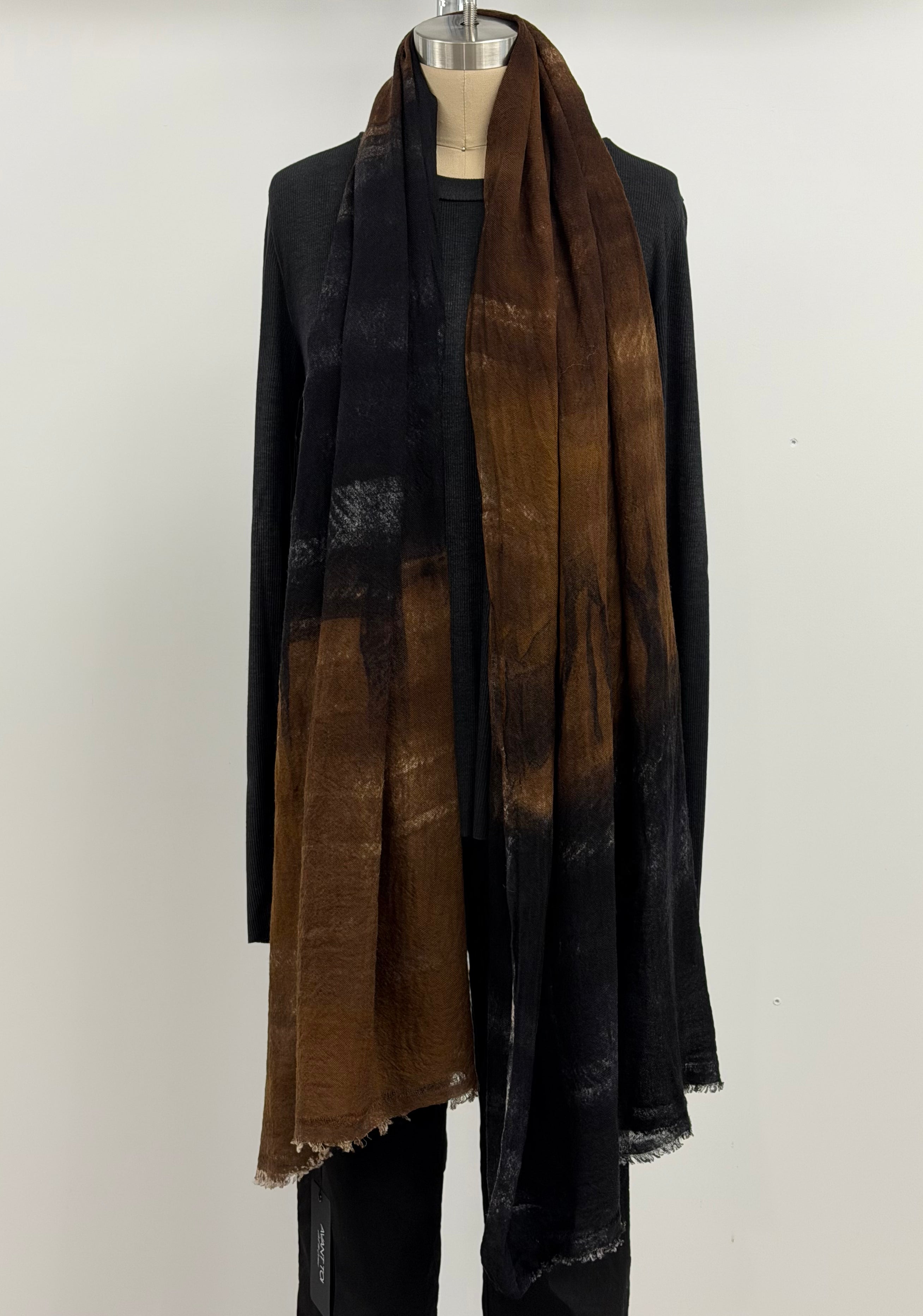 Avant Toi Light Wool Landscape Scarf in Yak