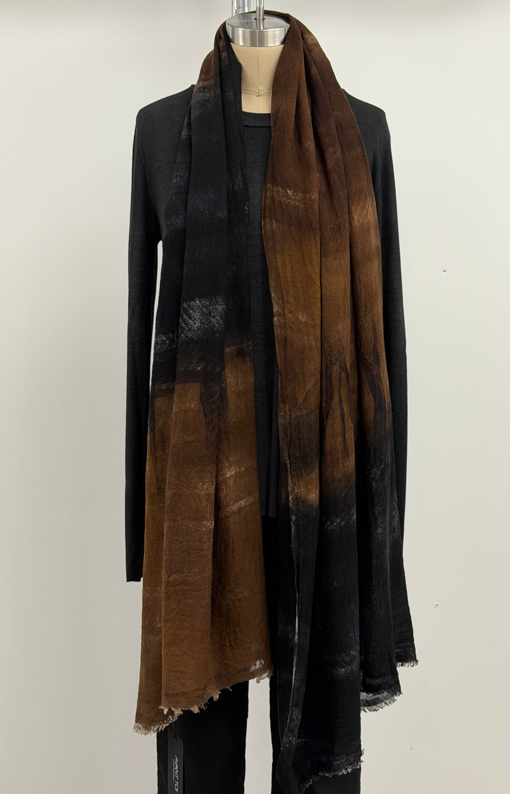 Avant Toi Light Wool Landscape Scarf in Yak