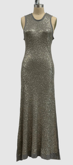 Lars Andersson Long Sequin Bias Tank Dress In Cement