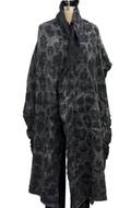 Avant Toi Hand-Painted Cashmere & Alpaca Leopard Jacquard Scarf in N/Nero
