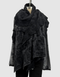 Avant Toi Hand-Painted Leopard Jacquard Scarf in Nero