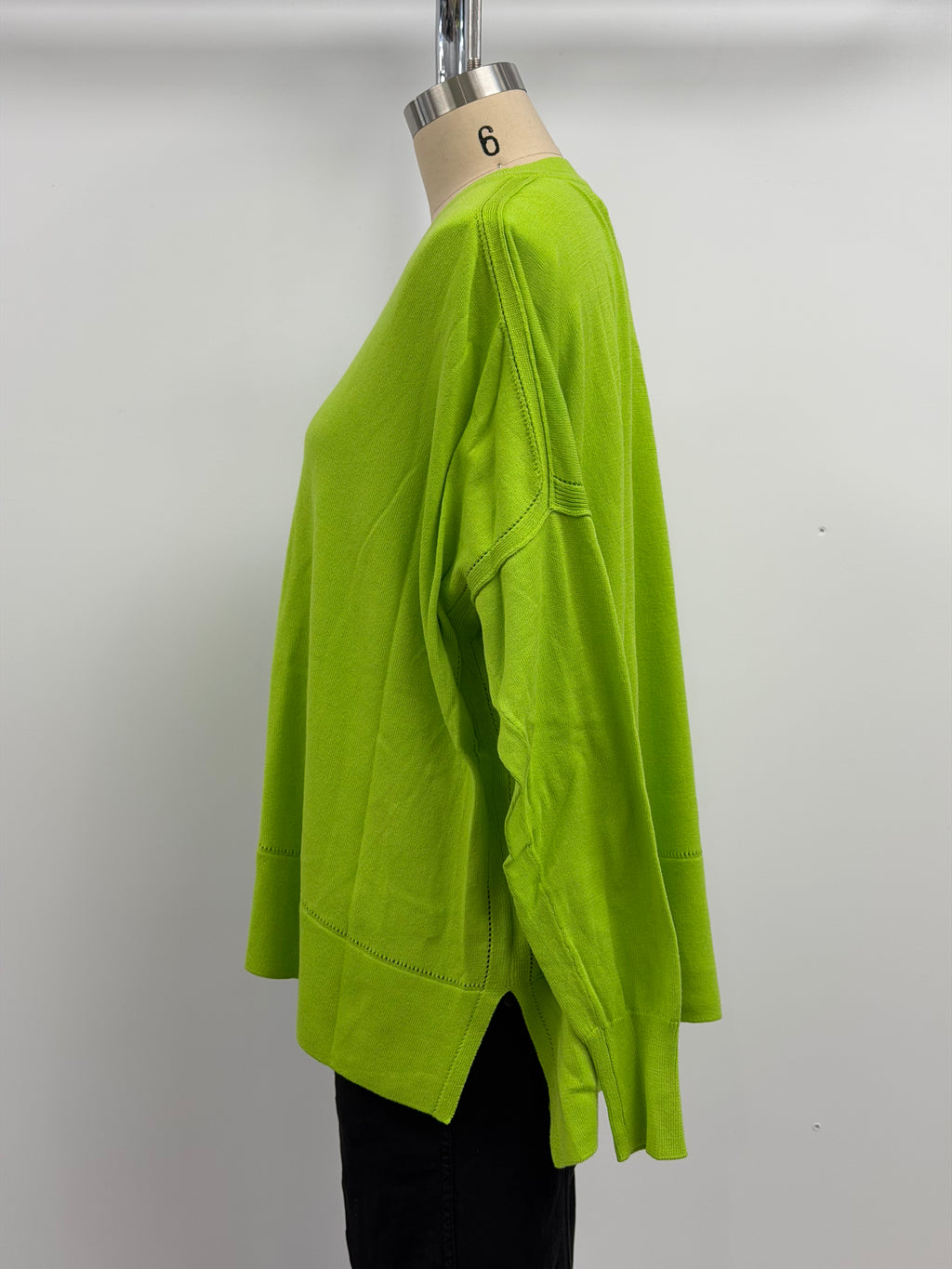Michael Gabriel Oversized V Neck Cotton Sweater In Lime Green