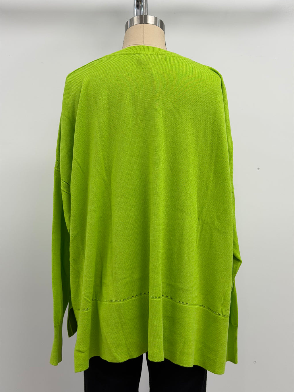 Michael Gabriel Oversized V Neck Cotton Sweater In Lime Green