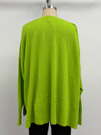 Michael Gabriel Oversized V Neck Cotton Sweater In Lime Green