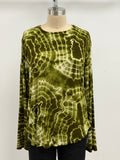 Annie Turbin High-Low Long Sleeve Top in Super Green Tie Dye
