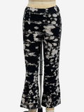 Annie Turbin Cropped Flare Pant in Black/Cream Abstraction