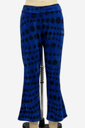 Annie Turbin Cropped Flare Pant in Electric Blue/Black Dot