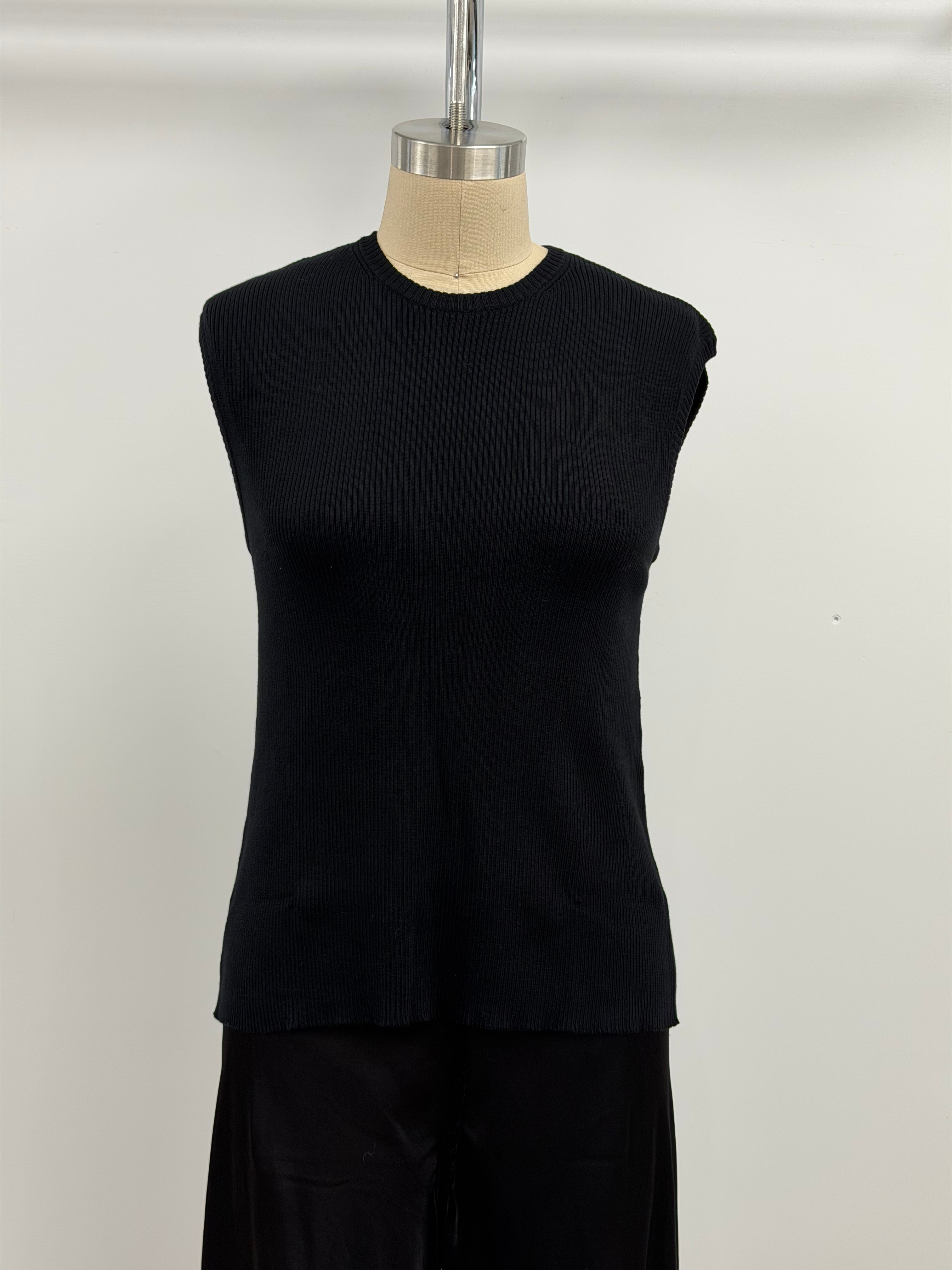 Lars Andersson Organic Cotton Cropped Muscle Tank in Black