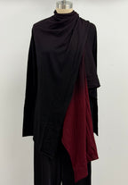 Lars Andersson Superfine Merino Shawl Cardigan in Marroon Ombre