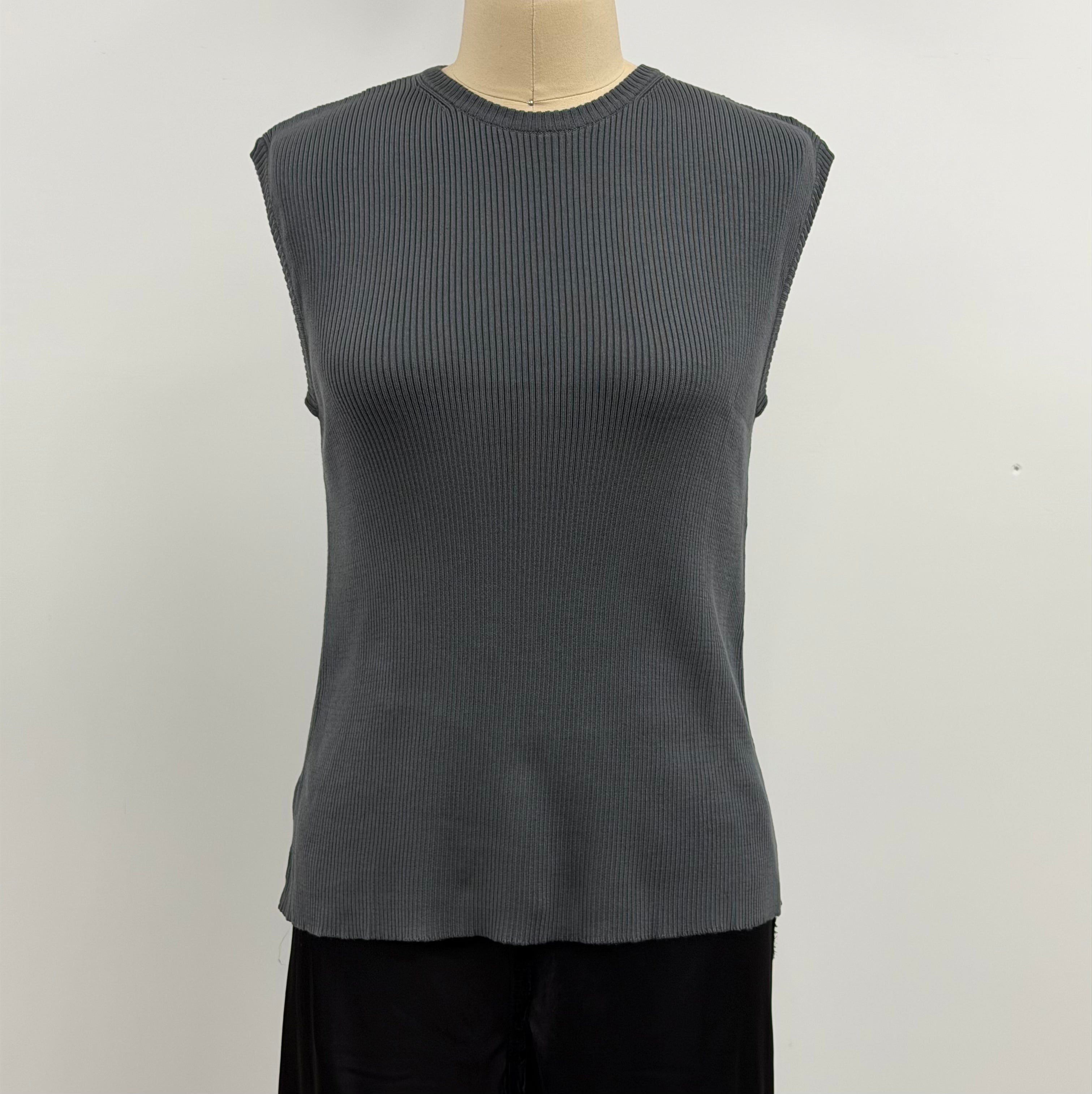 Lars Andersson Organic Cotton Cropped Muscle Tank in Taupe