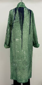 Avant Toi Limited Edition Liquid Art Virgin Wool/ Alpaca Shawl Neck Long Coat In Wild