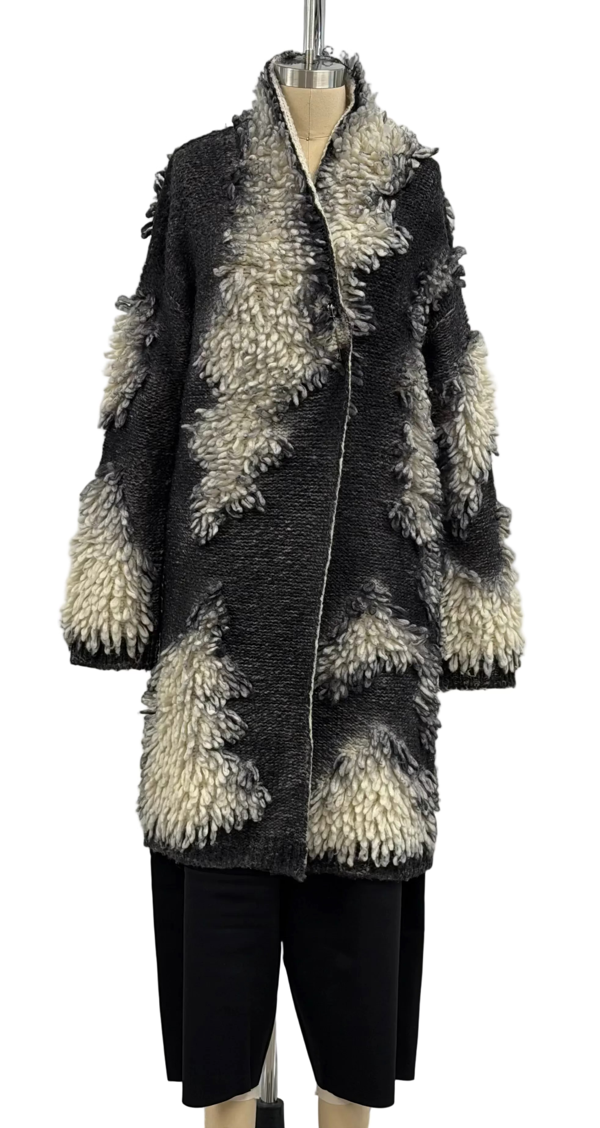PierAntonio Gaspari Hand-Painted Furry Cardigan