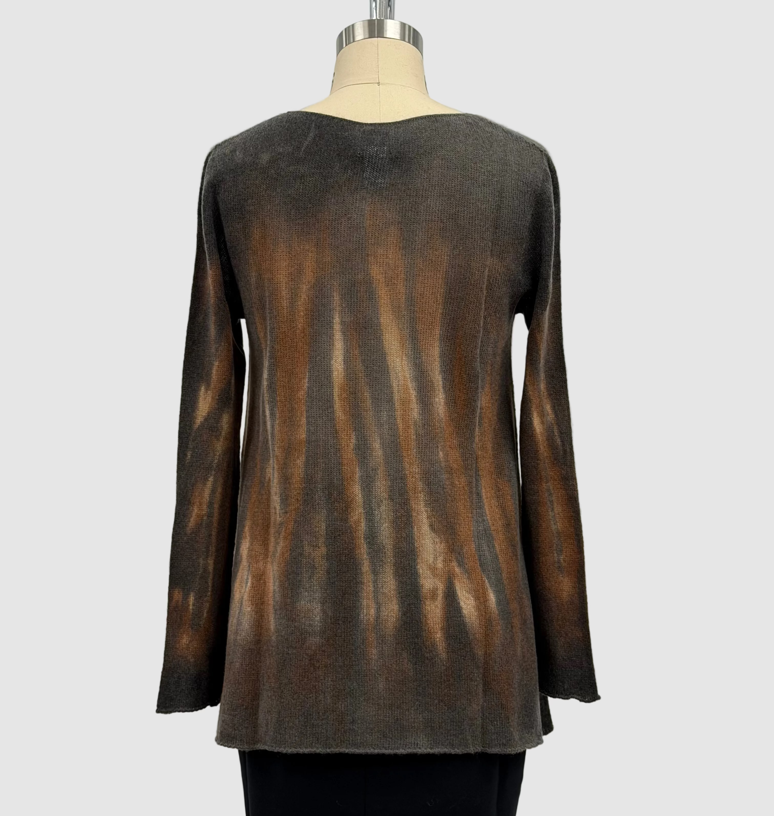Fissore Bruco Lightweight Cashmere Pullover Sweater in Brown Tones