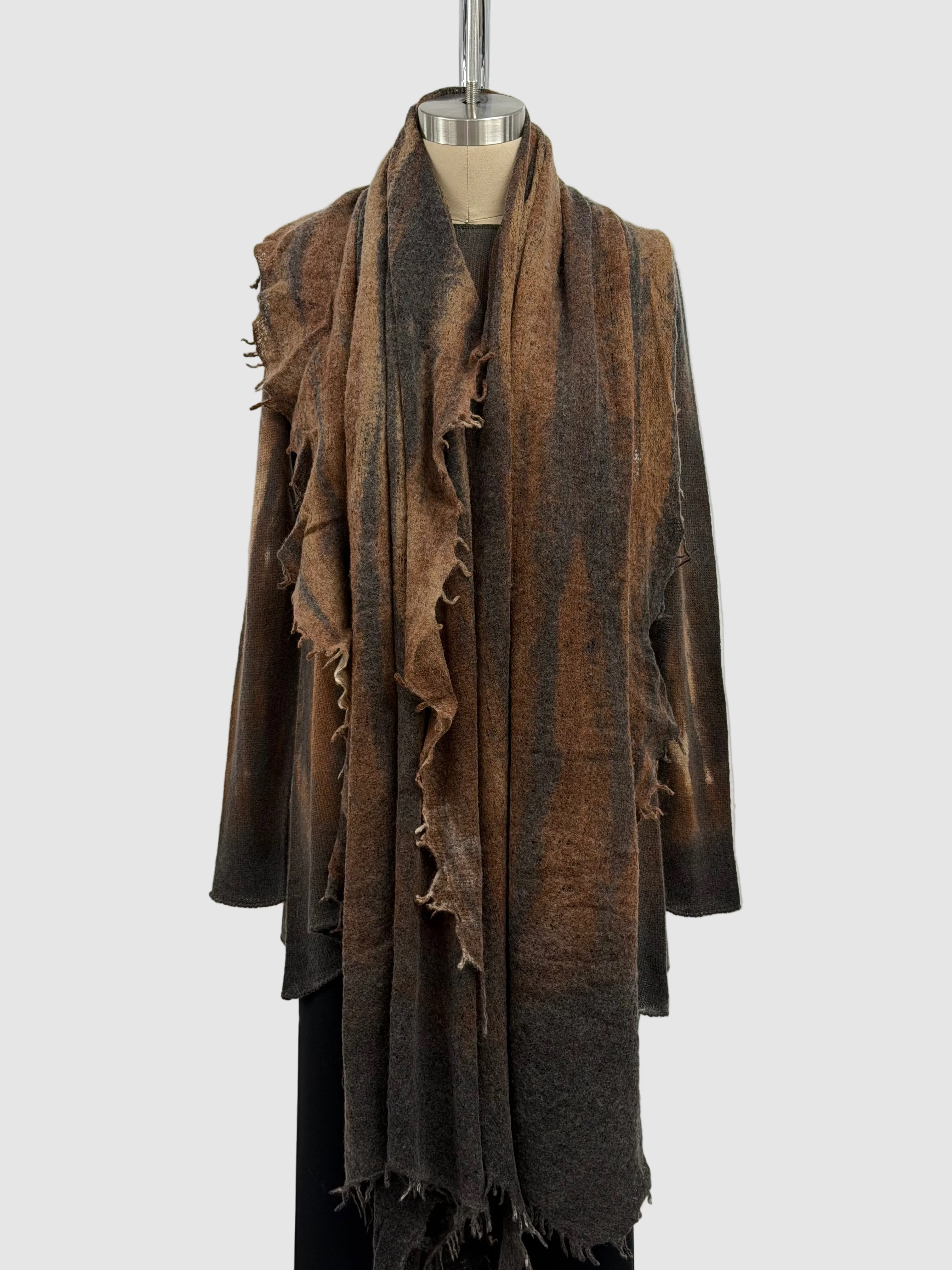Fissore Cashmere Felt Scarf in Brown Tones